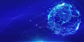 蓝色商务科技简约大气背景