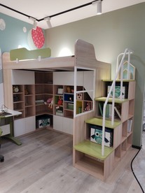 儿童房书柜 上下床 楼梯床