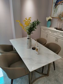 轻奢侈餐桌椅 大理石餐桌