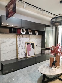 轻奢客厅蓝色布艺沙发