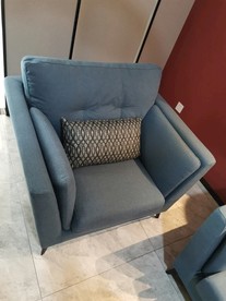 蓝色沙发布艺沙发