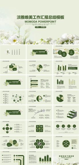 淡雅唯美工作汇报总结模板