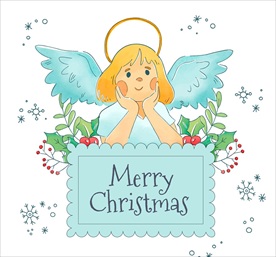 圣诞节托腮天使