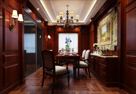 新中式饭厅餐厅效果图