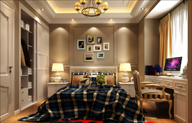 新中式卧室效果图