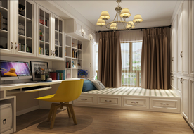 简欧式书房榻榻米效果图