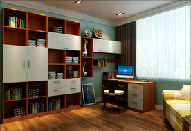 新中式书房效果图