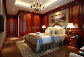 新中式卧室效果图