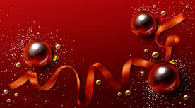 圣诞背景 球 丝带