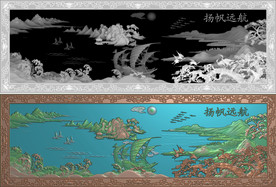 一帆风顺灰度图精雕图
