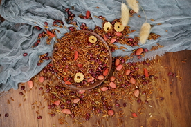 红枣红米粥米摄影照片素材