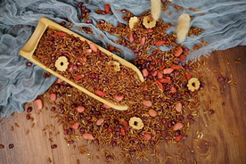 红枣红米粥米摄影照片素材