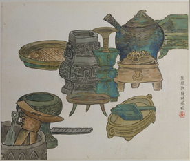 任熊植物山水风景画