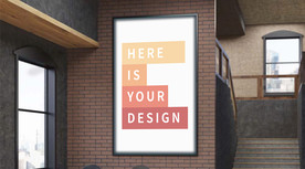 墙体海报样机，海报实物效果图