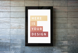 墙体海报样机，海报实物效果图