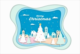 圣诞树和小城剪贴画
