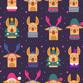 圣诞羊驼头像背景