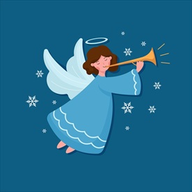 吹号角的圣诞天使