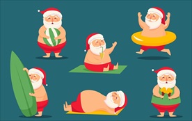 度假中的圣诞老人