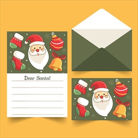 圣诞信纸明信片