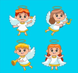 卡通绿眼睛天使