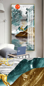 新中式麋鹿装饰画