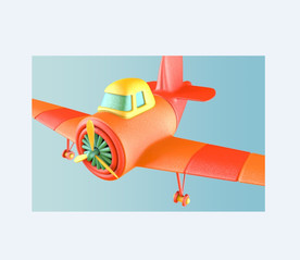 飞机 粘土 C4D 模型 卡通