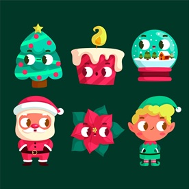斜视圣诞元素