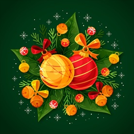 圣诞吊球和植物