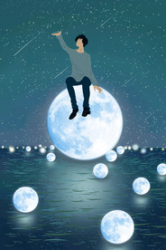 创意星空合成海报