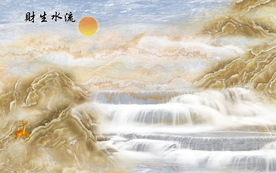 山水大理石电视背景