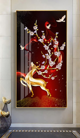 新中式金色麋鹿玄关