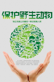 保护野生动物公益海报