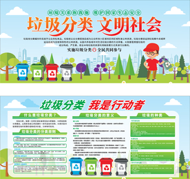 垃圾分类 文明社会展板宣传栏