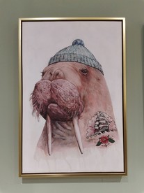 海豹装饰画创意动物挂画