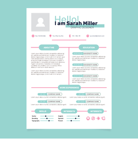 英文单页求职简历