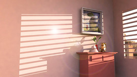 房间一角 油画 书桌 粉色