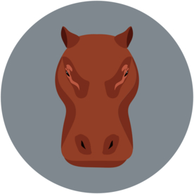 河马动物图标标志图形装饰素材