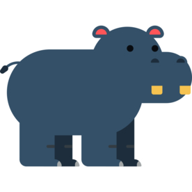 河马动物标志图形图标装饰素材