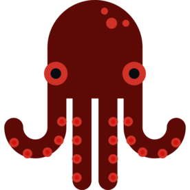 乌贼动物标志图形图标装饰素材