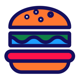 汉堡餐饮标志图形图标装饰素材