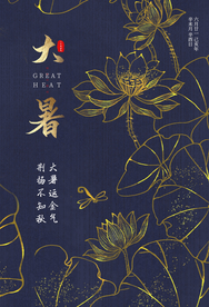 大暑传统古风节气复古海报