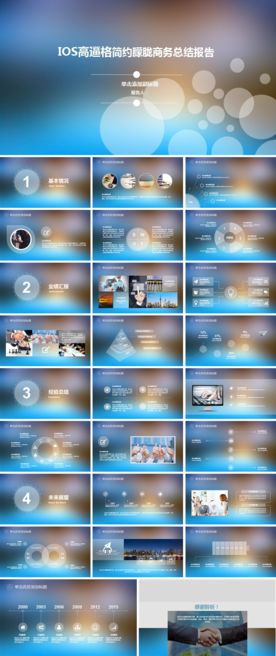 IOS高逼格简约朦胧商务总结报