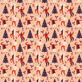 圣诞树和人物无缝背景