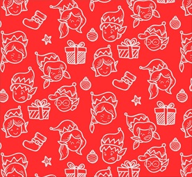 圣诞礼盒无缝背景