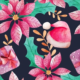 圣诞帽无缝背景