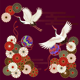 仙鹤 国潮 中国风 矢量图 鹤