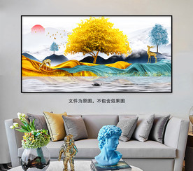 新中式麋鹿装饰画