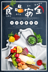 清新简约食品安全海报