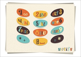 彩色按键字母设计